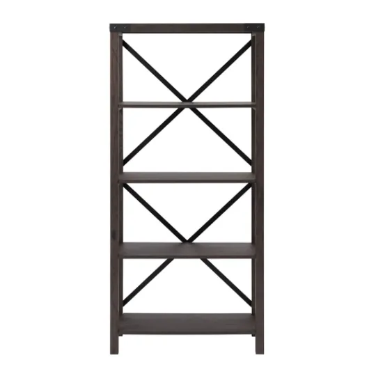 Kirkland's Home Sable Wood X-Frame Classic Bookcase- Bookshelves