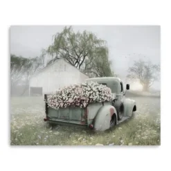 Kirkland's Home Sage Flower Truck Canvas Art Print, 30X24 In.- Canvas Art
