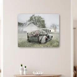 Kirkland's Home Sage Flower Truck Canvas Art Print, 30X24 In.- Canvas Art