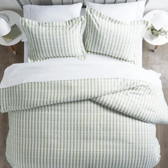 Kirkland's Home Sage Rugged Stripes Puffed King 3-Pc. Duvet Set- Duvets