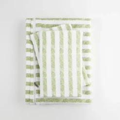 Kirkland's Home Sage Rugged Stripes Puffed King 3-Pc. Duvet Set- Duvets
