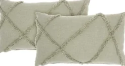 Kirkland's Home Sage Tufted Diamond Lumbar Pillows, Set Of 2- Pillows