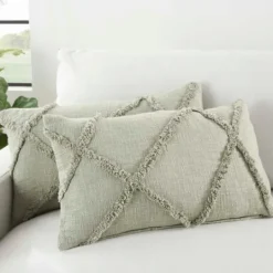 Kirkland's Home Sage Tufted Diamond Lumbar Pillows, Set Of 2- Pillows
