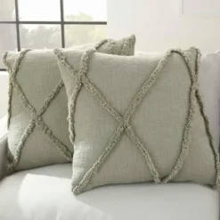 Kirkland's Home Sage Tufted Diamond 2-Pc. Pillows, 24 In.- Pillows