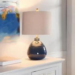 Kirkland's Home Sailor Blue Ceramic Table Lamp- Table Lamps