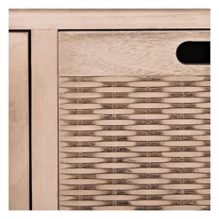 Kirkland's Home Sand Cabinet With Natural Woven Baskets- Cabinets & Sideboards
