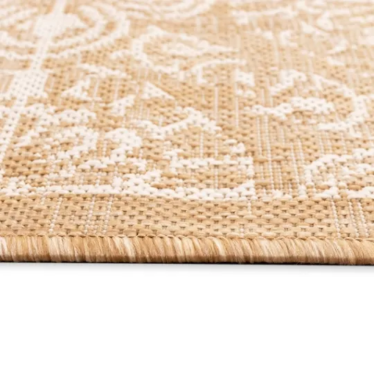 Kirkland's Home Sand Embellished Scroll Indoor/Outdoor Rug, 4X7- Outdoor Rugs