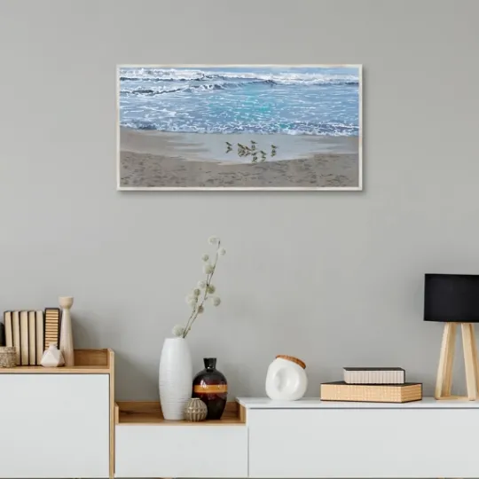 Kirkland's Home Sandpiper Morning Framed Canvas Art Print- Framed Art
