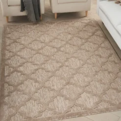 Kirkland's Home Sandstone Natural Trellis Outdoor Area Rug, 4X6- Outdoor Rugs