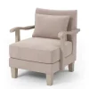 Kirkland's Home Sandy Beige Curved Arms Accent Chair- Accent Chairs