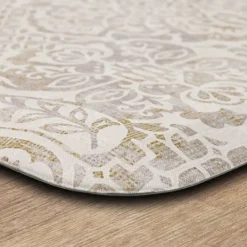 Kirkland's Home Sandy Beige Damask Nouveau Kitchen Mat- Kitchen & Floor Mats