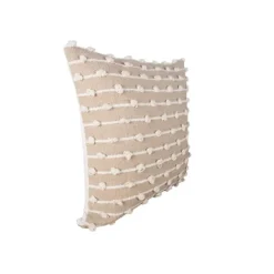 Kirkland's Home Sandy Beige Hand Knotted Decorative Throw Pillow- Pillows