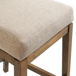 Kirkland's Home Sandy Beige Swivel 2-Pc. Square Counter Stool Set- Bar Stools & Counter Height Stools