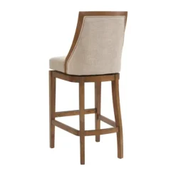 Kirkland's Home Sandy Beige Swivel Square Bar Stool- Bar Stools & Counter Height Stools