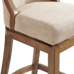 Kirkland's Home Sandy Beige Swivel Square Bar Stool- Bar Stools & Counter Height Stools