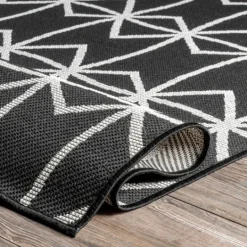 Kirkland's Home Sanford Gray Geometric Shapes Outdoor Rug, 5X8- Outdoor Rugs