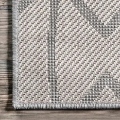 Kirkland's Home Sanford Light Gray Geometric Outdoor Rug, 8X10- Outdoor Rugs