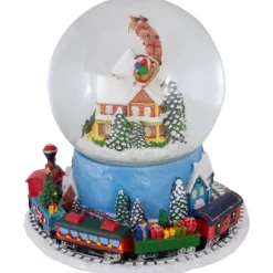 Kirkland's Home Santa And Revolving Train Musical Water Globe- Statues & Figurines