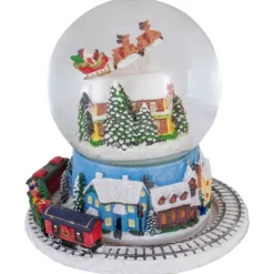 Kirkland's Home Santa And Revolving Train Musical Water Globe- Statues & Figurines