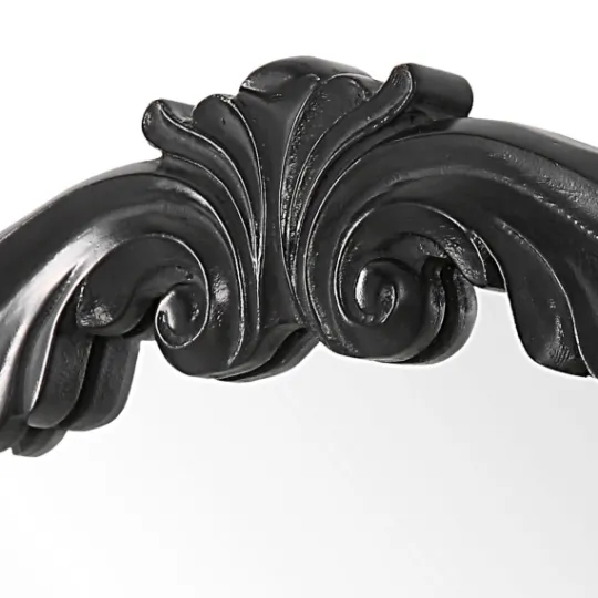Kirkland's Home Satin Black Ornate Round Wall Mirror- Decorative Mirrors