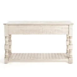 Kirkland's Home Savannah Cream Distressed Console Table- Console Tables