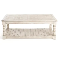 Kirkland's Home Savannah Cream Distressed Coffee Table- Coffee Tables
