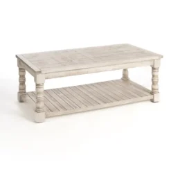 Kirkland's Home Savannah Cream Distressed Coffee Table- Coffee Tables