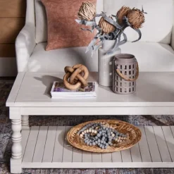 Kirkland's Home Savannah Cream Distressed Coffee Table- Coffee Tables