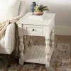 Kirkland's Home Savannah Cream Distressed Side Table- Accent & End Tables
