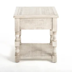 Kirkland's Home Savannah Cream Distressed Side Table- Accent & End Tables