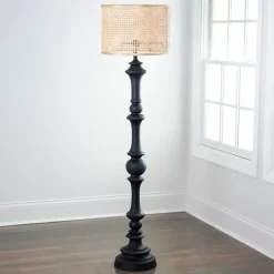 Kirkland's Home Savannah Floor Lamp With Cane Shade- Floor Lamps