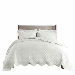 Kirkland's Home Scalloped Crinkle 3-Pc. Cali King Quilt Set- Quilts