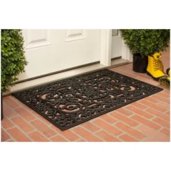 Kirkland's Home Scroll Border Rubber Doormat, 36X24- Doormats