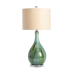 Kirkland's Home Sea Green Ceramic Table Lamp- Table Lamps
