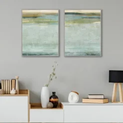 Kirkland's Home Seafoam Framed Canvas Art Prints, Set Of 2- Canvas Art
