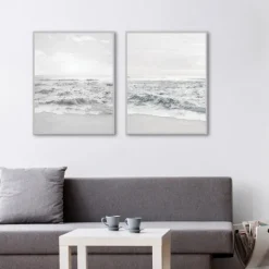 Kirkland's Home Seafoam Gentle Tides 2-Pc. Framed Wall Art Set- Framed Art