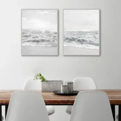 Kirkland's Home Seafoam Gentle Tides 2-Pc. Framed Wall Art Set- Framed Art
