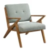 Kirkland's Home Seafoam Mid-Century Pecan Finish Accent Chair- Accent Chairs