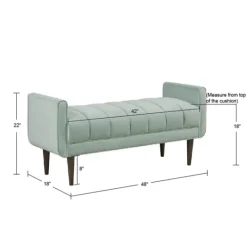 Kirkland's Home Seafoam Velvet Bench- Benches & Ottomans