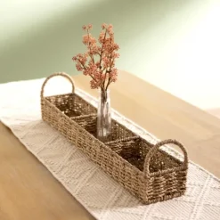 Kirkland's Home Seagrass Woven 3-Section Tray- Decorative Trays