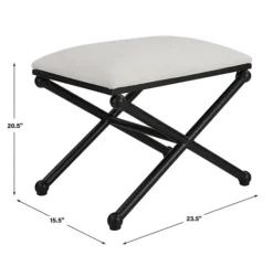 Kirkland's Home Seat And Black Metal Ottoman- Benches & Ottomans