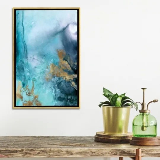 Kirkland's Home Seawall Waves Abstract Canvas Framed Art- Framed Art
