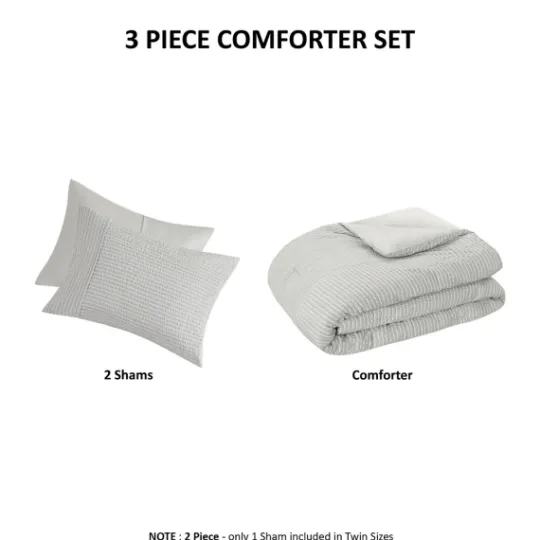 Kirkland's Home Seersucker 3-Pc. Cali King Comforter Set- Comforters