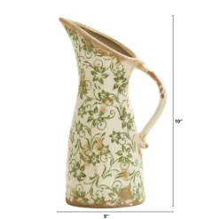 Kirkland's Home Shabby Chic Floral Scroll Pitcher Vase- Vases