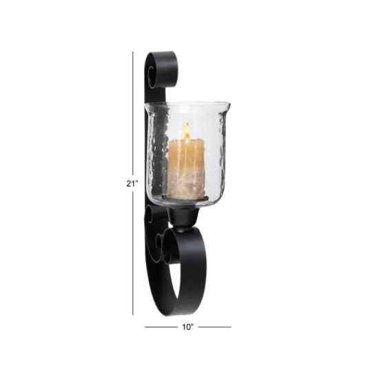 Kirkland's Home Shayne Black Iron Scroll Sconce- Sconces