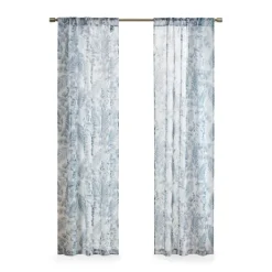 Kirkland's Home Sheer Blue Botanical Curtain Panel Set, 84 In.- Curtains & Drapes