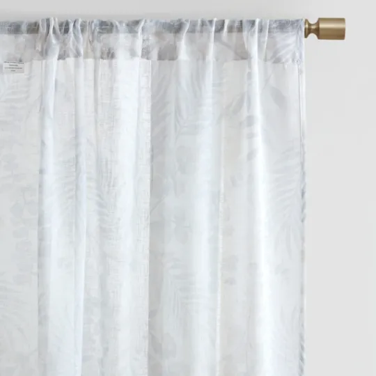 Kirkland's Home Sheer Botanical Curtain Panel Set, 95 In.- Curtains & Drapes