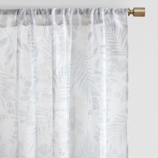 Kirkland's Home Sheer Botanical Curtain Panel Set, 95 In.- Curtains & Drapes