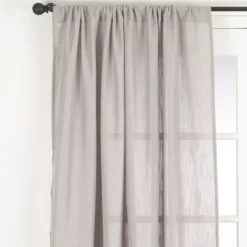 Kirkland's Home Sheer Dark Linen Curtain Panel, 108 In.- Curtains & Drapes