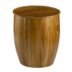Kirkland's Home Sheesham And Mango Wood Drum Accent Table- Accent & End Tables